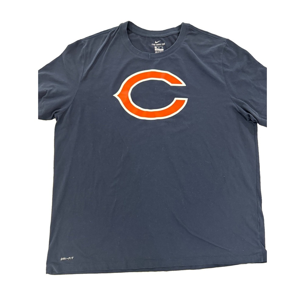 Nike Chicago Bears Dri-FIT Tee Men's 3XL Navy NFL C Logo Soft Cotton Blend
